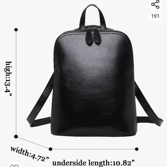 Heshe leather backpack - BURGUNDY - Picture 6 of 7